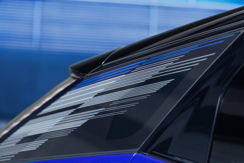Close-up of the Modern Pattern on the 2026 OPTIQ-V Rear Quarter Glass | Bachman-Bernard Cadillac in GREENEVILLE TN